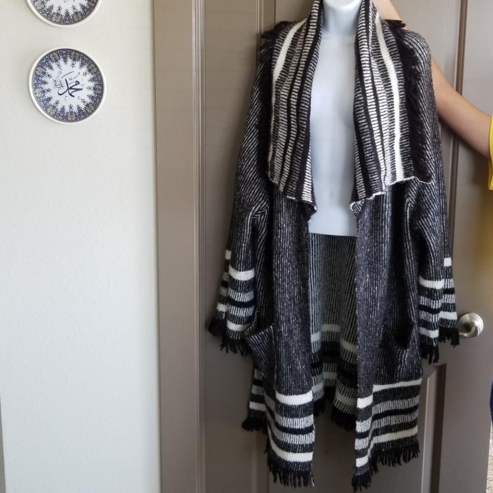 Long wool cardigan